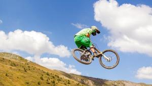 a man doing a trick on a dirt bike in the air at Villa Winterberg „Panorama Lodge“ in Winterberg