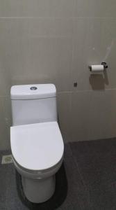 a white toilet in a bathroom with a roll of toilet paper at Taylors Country Home by Taylors Travellers Inn-2 Bedrroom Modern Villa in Alga