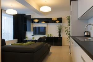 TV a/nebo společenská místnost v ubytování Apartament Na Urlop - Wisła Bukowa Góra - Apartamenty z widokiem na panoramę Wisły