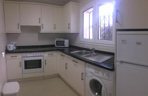 una cucina bianca con lavandino e lavastoviglie di PINOS 20 MENYBER a Nerja