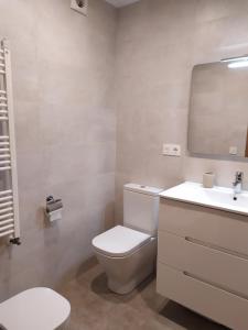 Koupelna v ubytování Alojamientos Mendebaldea