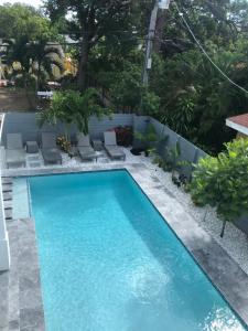 a swimming pool with chaise lounge chairs next to a swimming pool at CASA HERMÈS Wilton Manor - Gay Guesthouse in Fort Lauderdale