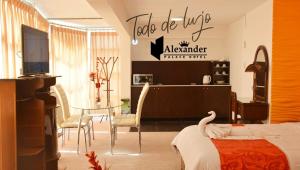 TV a/nebo společenská místnost v ubytování Hotel Alexander