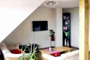 TV a/nebo společenská místnost v ubytování Ferienwohnung Ernle