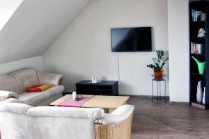 TV a/nebo společenská místnost v ubytování Ferienwohnung Ernle