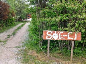 a sign on the side of a dirt road at 7 person holiday home in LUR in Lur