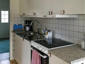 cocina con fregadero y encimera en 3 person holiday home in FJ LKINGE en Fjälkinge