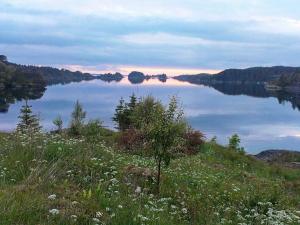 vistas a una gran masa de agua en 4 person holiday home in Austrheim, en Bergsviki