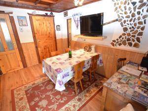 TV at/o entertainment center sa Holiday home in Erzgebirge Mountains with terrace