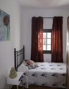 a bedroom with a bed and a window at Casa del Cu bano B- Biosphere Reserve in Santa Cruz de Tenerife