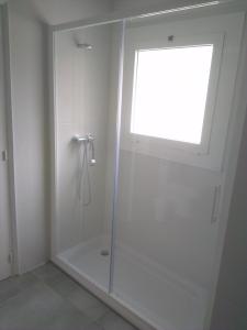 ロザスにあるApartaments La Rieraのバスルーム(シャワー、窓付)
