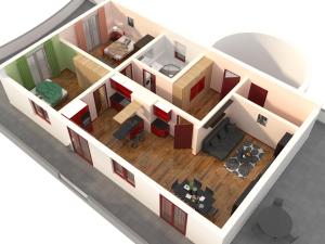 an isometric view of a house at Penthouse Am Goethepark - Apartments & Suites Weimar in Weimar