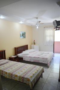 Zimmer mit 2 Betten und einem TV. in der Unterkunft Pousada Alemã Schwambach (+ café da manhã) in Domingos Martins