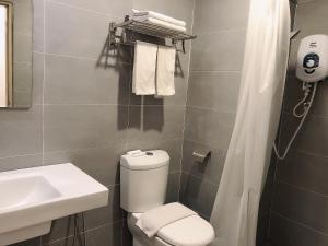 La salle de bains est pourvue de toilettes et d'un lavabo. dans l'établissement GPI HOTEL Bentong, à Bentong