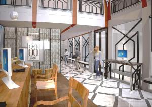 a rendering of a lobby with people in a building at Hotel 88 Alun Alun Bandung By WH in Bandung