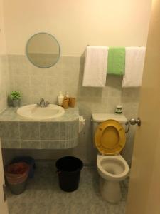 La salle de bains est pourvue d'un lavabo, de toilettes et d'un miroir. dans l'établissement Berjaya Hills Sweet Homestay, à Tok Tok