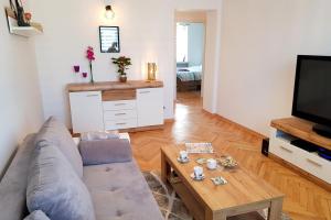 Telewizja i/lub zestaw kina domowego w obiekcie Apartament Nowowiejskiego