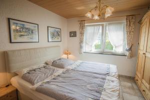 a bedroom with a bed and a window at Schwallenberg 2 in Adenau