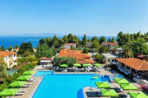 an aerial view of a resort with a swimming pool at Palladium Hotel in Kriopigi