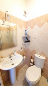 Łazienka z białą toaletą i umywalką w obiekcie La Mandronia B&B w mieście Alghero