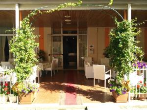 A garden outside Hotel Simon
