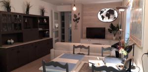 TV a/nebo společenská místnost v ubytování Charta Appartement