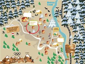 um mapa de um parque com animais e árvores em Etno kuća ''Nada'' em Jahorina