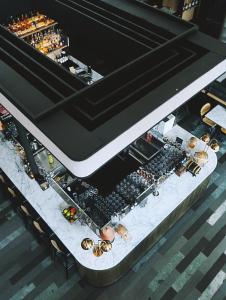 an overhead view of a keyboard with a bunch of watches at ARTOTEL Thamrin Jakarta in Jakarta +47 photos