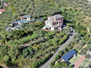 an aerial view of a house with a solar panel at L' Amandola in Levanto
