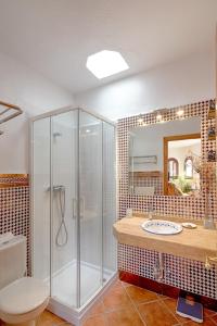 łazienka z prysznicem, toaletą i umywalką w obiekcie Casa Almona SpainSunRentals 1131 w mieście Frigiliana
