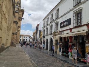 people walking down a narrow alley way at Hotel Boutique Caireles in Córdoba