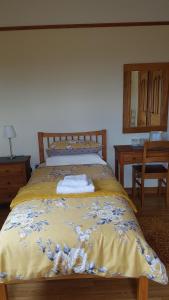 a bedroom with a bed and a desk at Kilcreeny Lodge in Lisburn