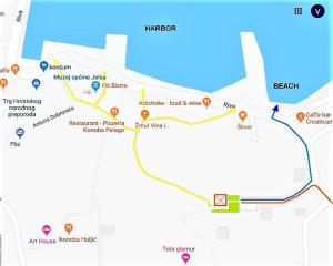 a map of dubai with attractions at Apartments Skrivaneli in Jelsa