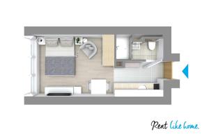 a floor plan of a small apartment with at Rent like home - Bagno 7 in Warsaw