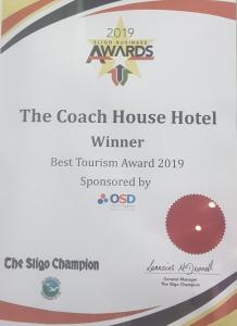 Certifikát, hodnocení, plakát nebo jiný dokument vystavený v ubytování Coach House Hotel Sligo