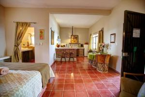 een grote kamer met een slaapkamer en een keuken bij Hotel La Quinta del Sol in Punta Mita