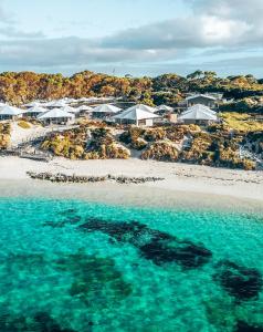 an aerial view of a beach with houses at Discovery Resorts - Rottnest Island in Rottnest Island