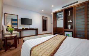 Voodi või voodid majutusasutuse Skylark Hotel toas