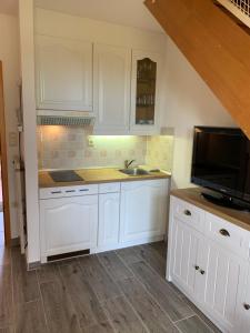 Kuchyň nebo kuchyňský kout v ubytování Apartma, Prekmurska vas, Trobentica 32