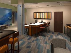 ダラスにあるHoliday Inn Express & Suites Dallas NE Arboretumのカンファレンスルーム(テーブル、椅子付)