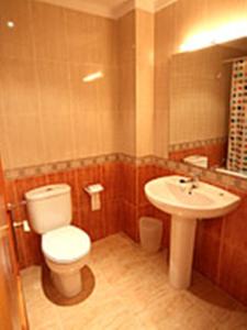 een badkamer met een toilet en een wastafel bij Can Falera in Setcases