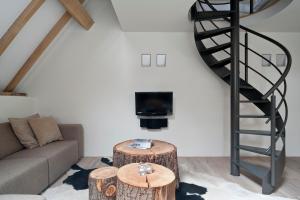 TV a/nebo společenská místnost v ubytování Cour 8 Lofts