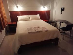 Postel nebo postele na pokoji v ubytování Hostal Vasco
