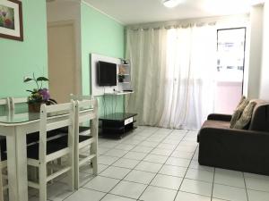
Zona de estar de Apartamento Beira-Mar Top na Pajuçara - Maceió
