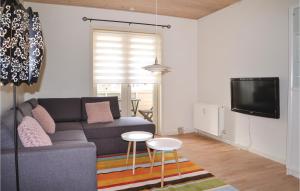 sala de estar con sofá y TV en Cozy Apartment In Varde With Kitchen, en Varde