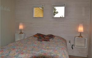 Un dormitorio con una cama con dos luces. en Pet Friendly Home In Fan With Wifi, en Fanø