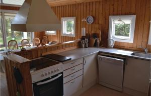 una cucina con piano cottura e lavandino di 4 Bedroom Stunning Home In Hals a Hals