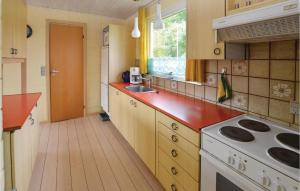 Egernsundにある3 Bedroom Nice Home In Egernsundのキッチン(シンク、コンロ付)