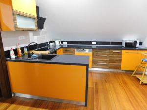 Kuchyň nebo kuchyňský kout v ubytování Apartmánový Penzión Bojnice