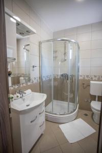 Koupelna v ubytování Apartments Gvozdenovic